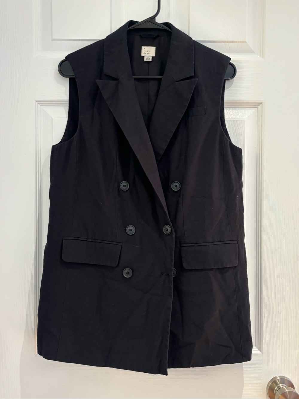 a new day Black Double-Breasted Sleeveless Blazer Vest